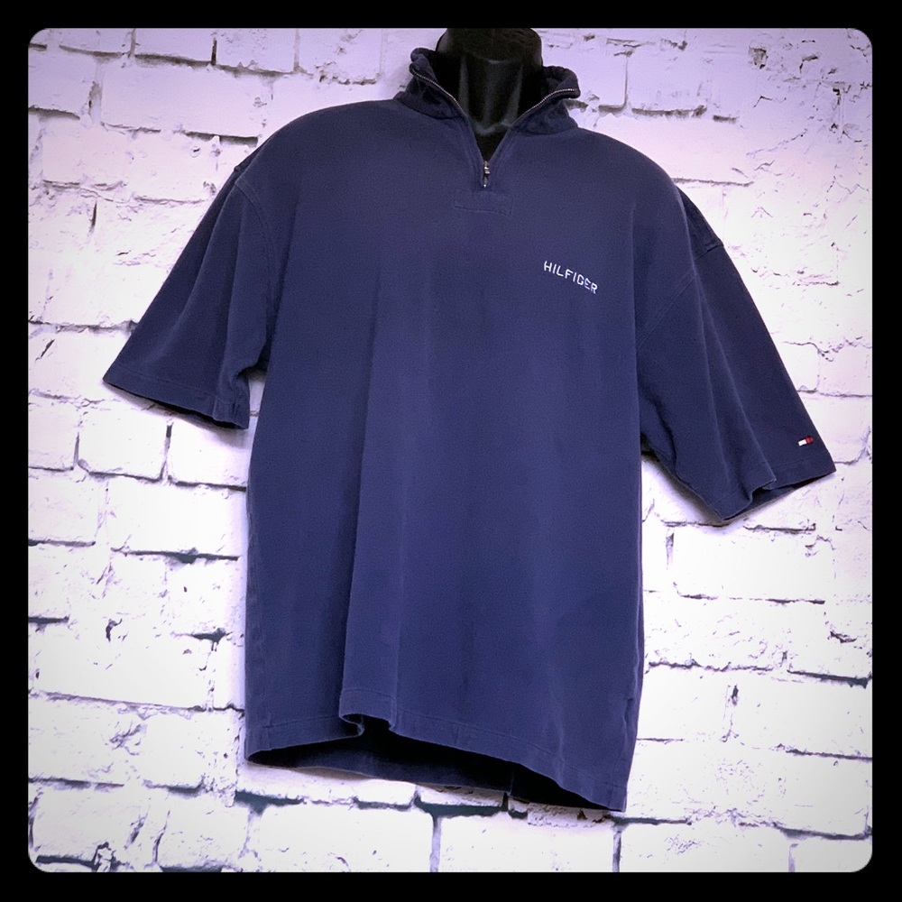 Tommy Hilfiger Athletic 1/4 Zipper Polo Shirt Blue